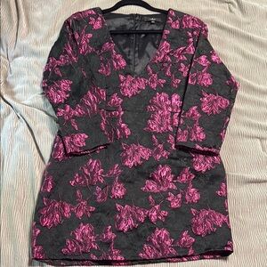 Lulu's Black and Pink Floral Dress